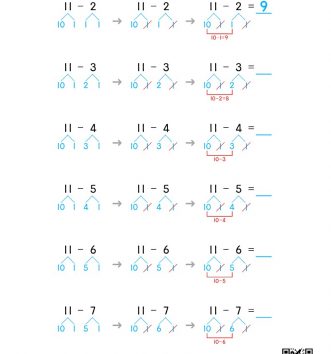 1-2-4 10 십몇에서 빼기 - 나눠서 빼기 문제_1