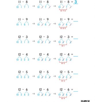 1-2-4 10 십몇에서 빼기 - 나눠서 빼기 문제_2