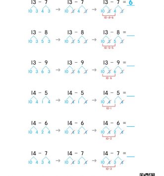 1-2-4 10 십몇에서 빼기 - 나눠서 빼기 문제_4