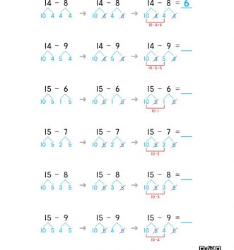 1-2-4 10 십몇에서 빼기 - 나눠서 빼기 문제_5