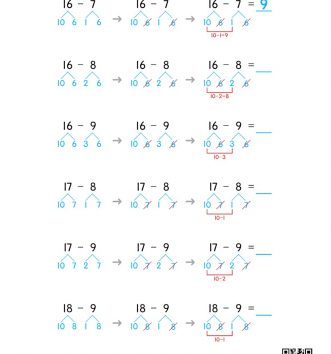 1-2-4 10 십몇에서 빼기 - 나눠서 빼기 문제_6