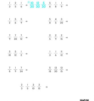 5-1-4-약분과-통분-11-세-분수-통분하기-B-문제