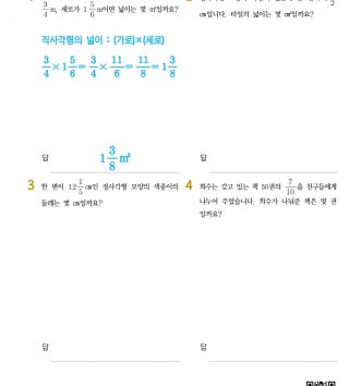 5-2-2 분수의 곱셈 11 문장제-초급 C 문제