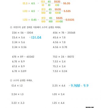 5-2-4 소수의 곱셈 10 소수×소수⑵ 1보다 큰 소수끼리 B 문제