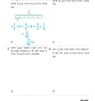 6-1-1 분수의 나눗셈 09 문장제 초급 B 문제