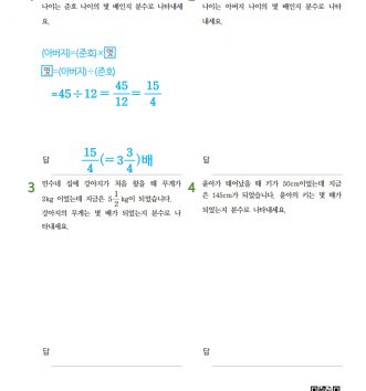 6-1-1 분수의 나눗셈 09 문장제 초급 D 문제