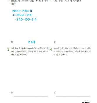 6-1-3 소수의 나눗셈 11 문장제 초급 D 문제