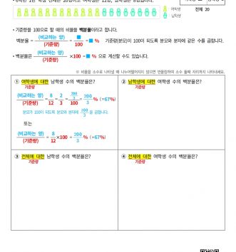 6-1-4 비와 비율 07 백분율 알아보기 B 문제