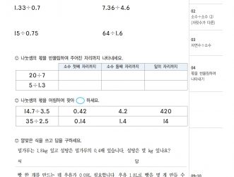 6-2-2 소수의 나눗셈 (문제)
