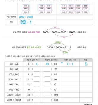 6-2-4 비례식과 비례배분 01 비의 성질 알아보기 B 문제