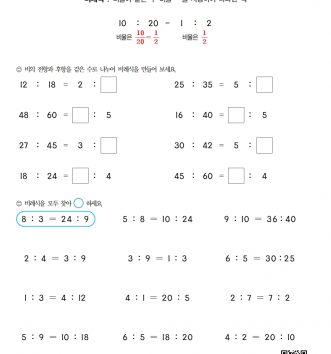 6-2-4 비례식과 비례배분 06 비례식 알아보기 B 문제