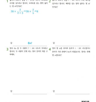 6-2-4 비례식과 비례배분 12 비례배분의 활용 – 초급 D 문제
