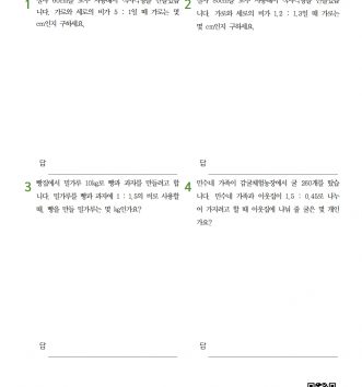 6-2-4 비례식과 비례배분 13 비례배분의 활용 – 중급 B 문제